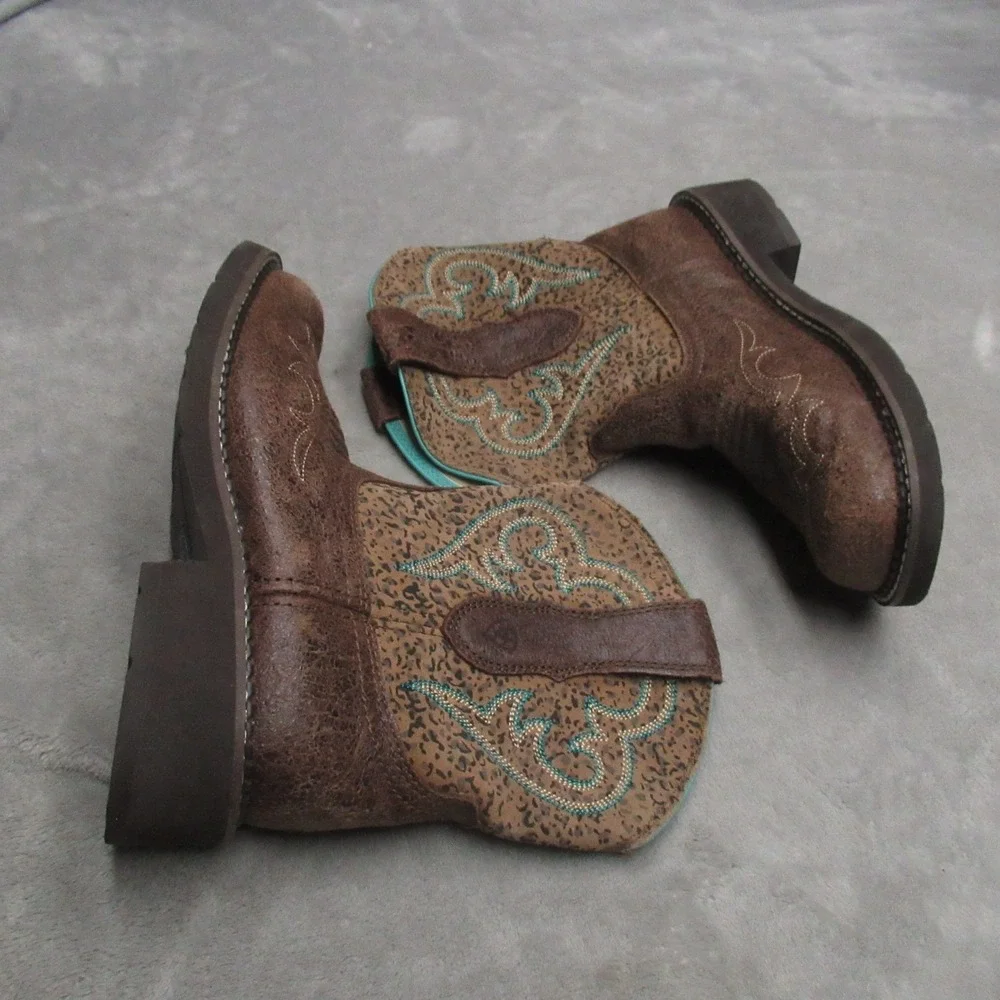 Ariat Womens 7B Boots Brown Leopard Fatbaby‎ Heritage Harmony Western Cowboy